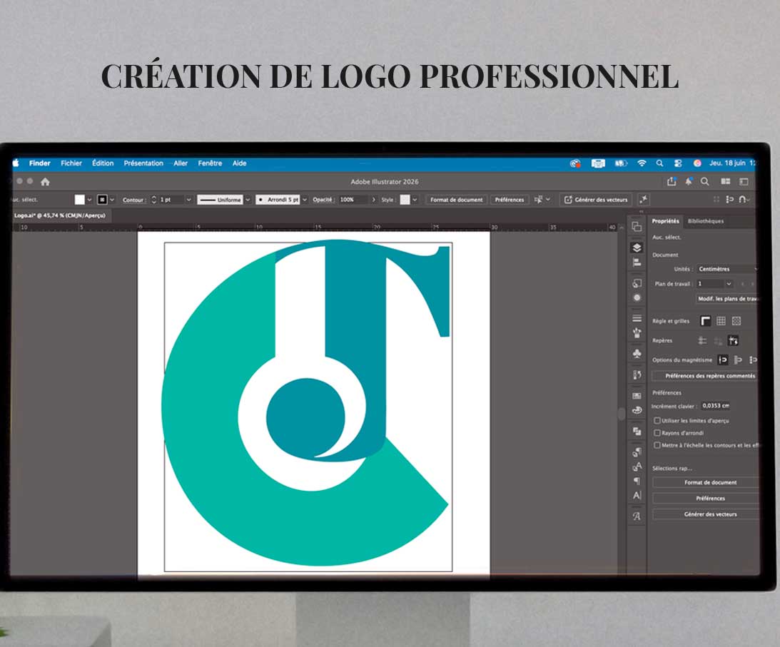 Création d'un logo professionnel en 2026 par CreateJune, graphiste à Ars-sur-Moselle