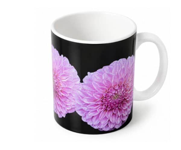 Mug dahlias roses illustrés
