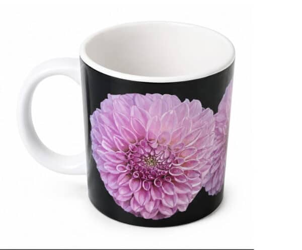 Mug dahlias roses illustrés